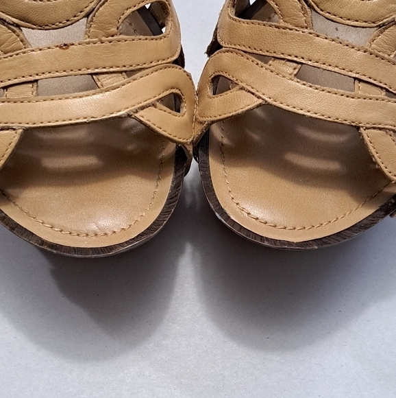 Jessica Simpson Nude Open Toe Leather Sandals Size 7 1/2 - Picture 3 of 12